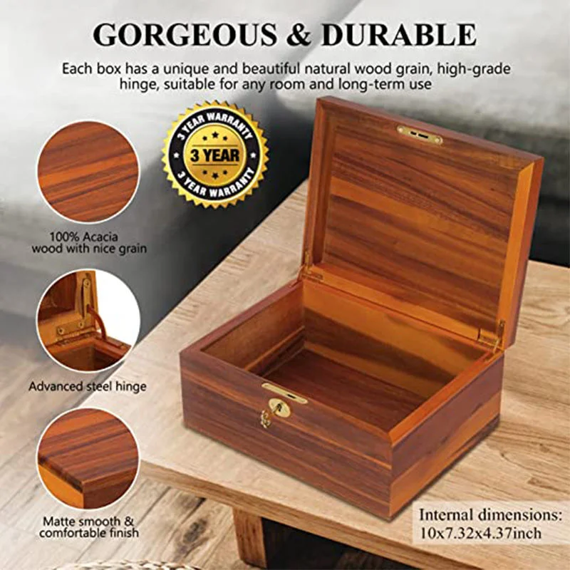 Custom Wooden Box with Lock for Watch/Jewelry Storage