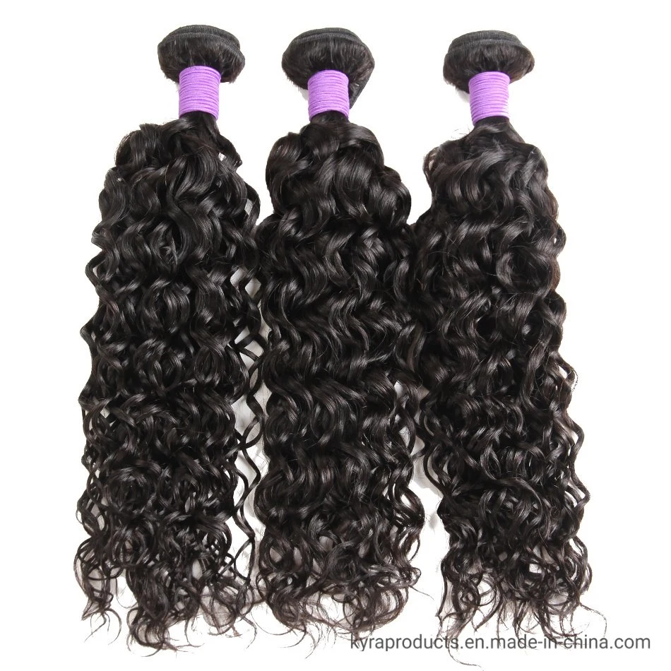 Brazilian Hair Water Wave Bundles Smooth and Soft Human Hair Weave Bundles Natural Black 100% Human Hair Pieces