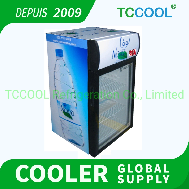 -5 ~ 5 grado Celsius Sub-Zero Counter-Top escaparate comercial de refrigerador refrigerador