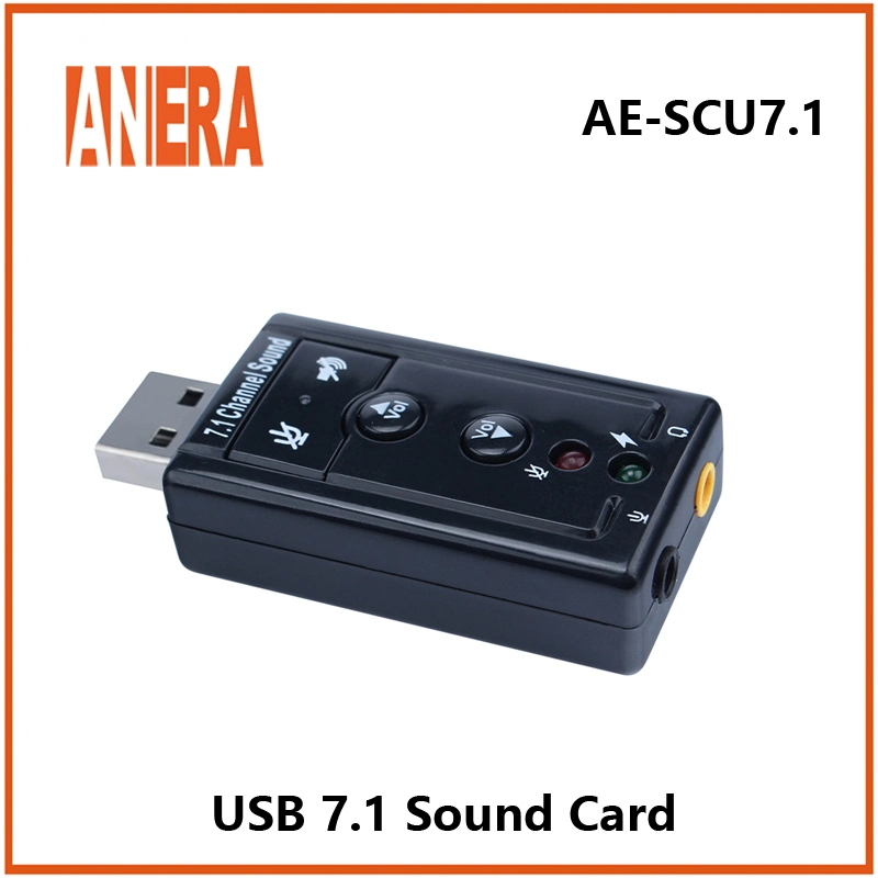 Promotion Factory Price External Aluminum Alloy USB Interface Sound Card 7.1 Channel Audio Interface Plug and Play Sound Card