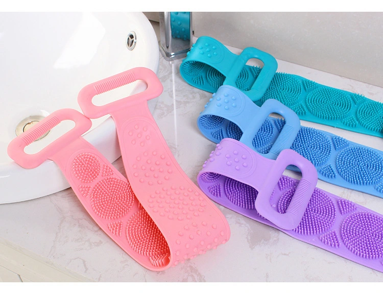 Back Scrubber for Shower Silicone Body Brush Extra Long Exfoliating Body Scrubber with Handle Long Lasting