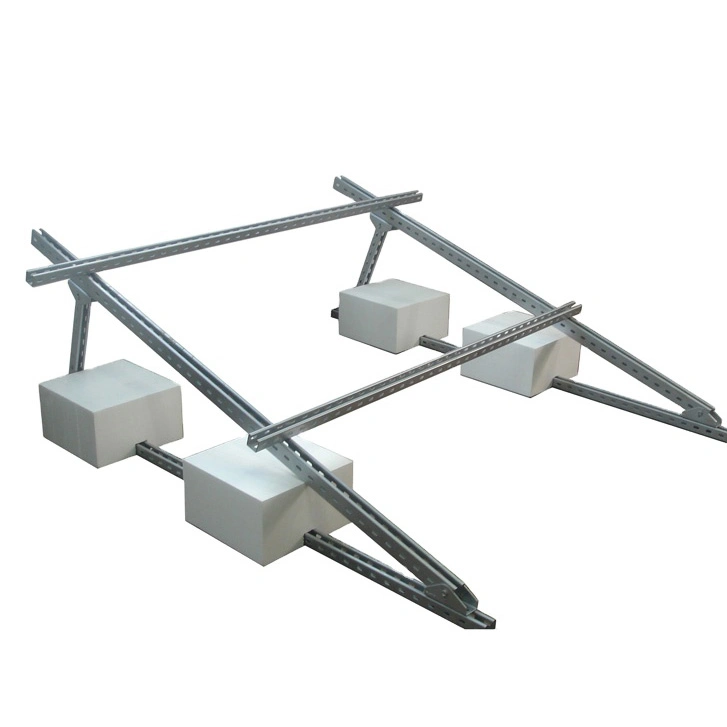 Structures de panneaux solaires en aluminium PV Montage réglable en béton pour toit plat