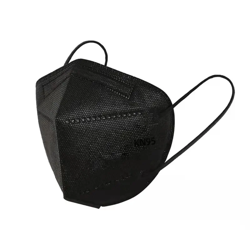 Breathable Protection 5-Ply KN95 Black Masks, Cup Dust Safety Masks