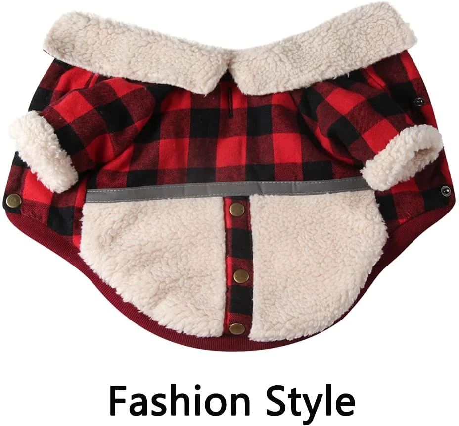 Luxury Warm Fleece Jacket Wholesale/Supplier Dog Clothes with Polo Style and Metal Buckle with Dogs Leash Hook for Doggy Party Coat