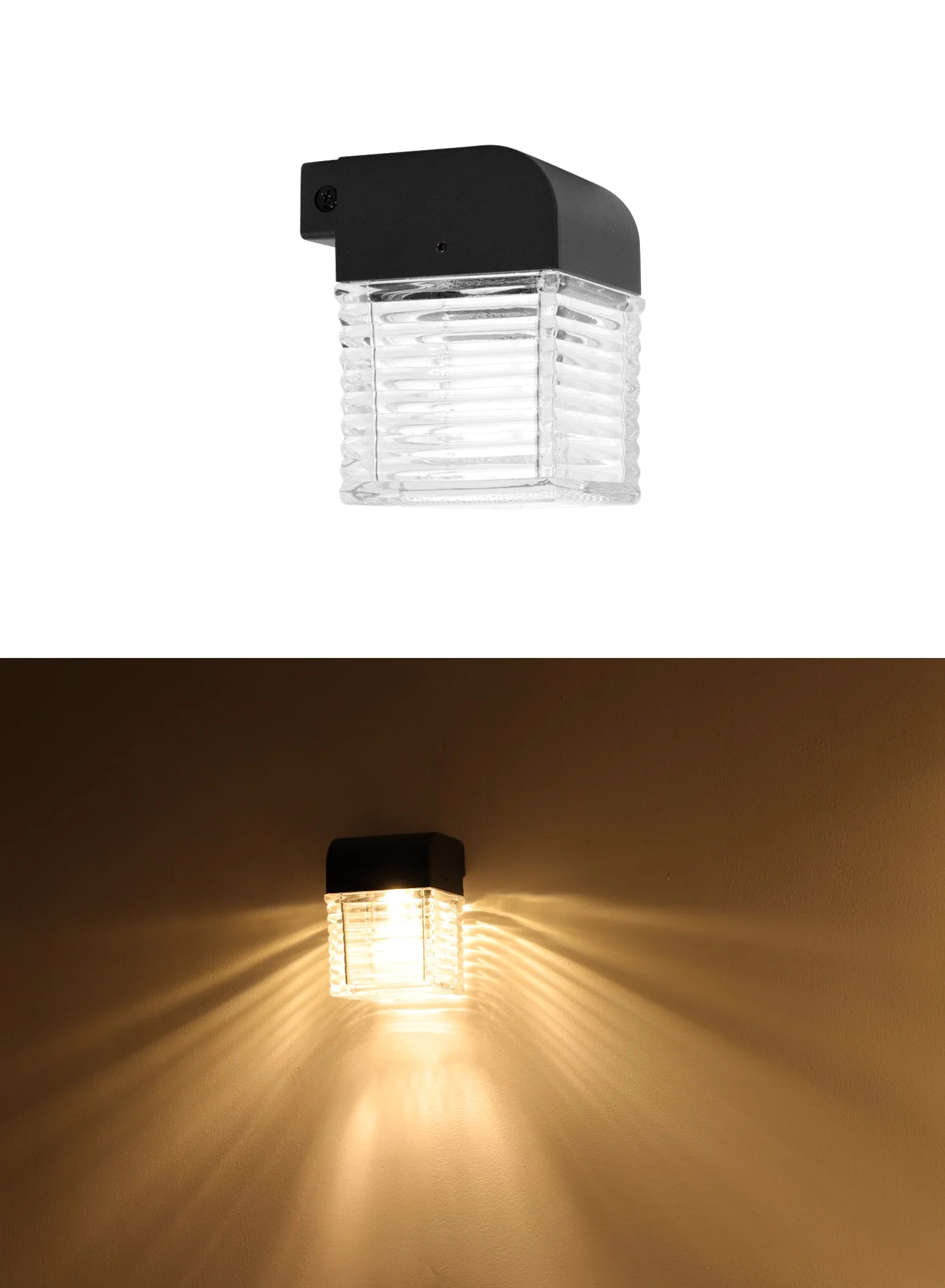 Moderne Dekorieren Shining Outdoor LED-Wandleuchte mit quadratischen Glas Shell 7W IP65