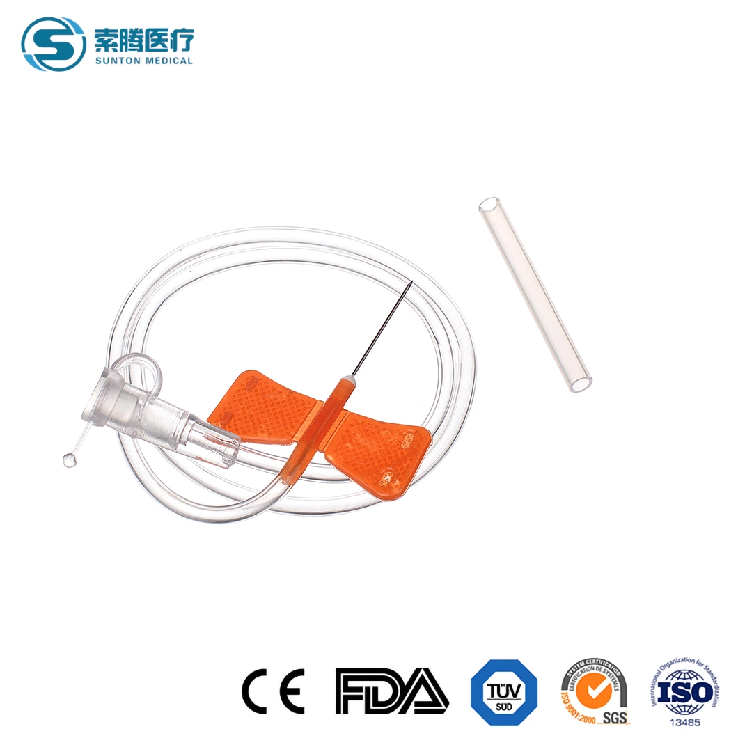 فروة رأس صنتون Vein 23G China IV Needle Factory أحجام مختلفة فروة الرأس المرمزة بالألوان، جهاز فروة رأس الإبرة الطبية التي يمكن التخلص منها عن طريق الحقن الوريدي مجموعة الوريد/إبرة فروة الرأس