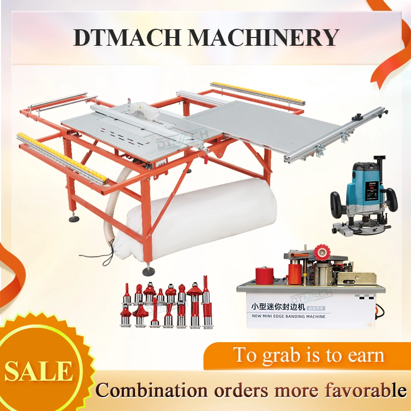 Scie à table coulissante pour petite machine à découper le bois portable avec Routeur et Edge Bander