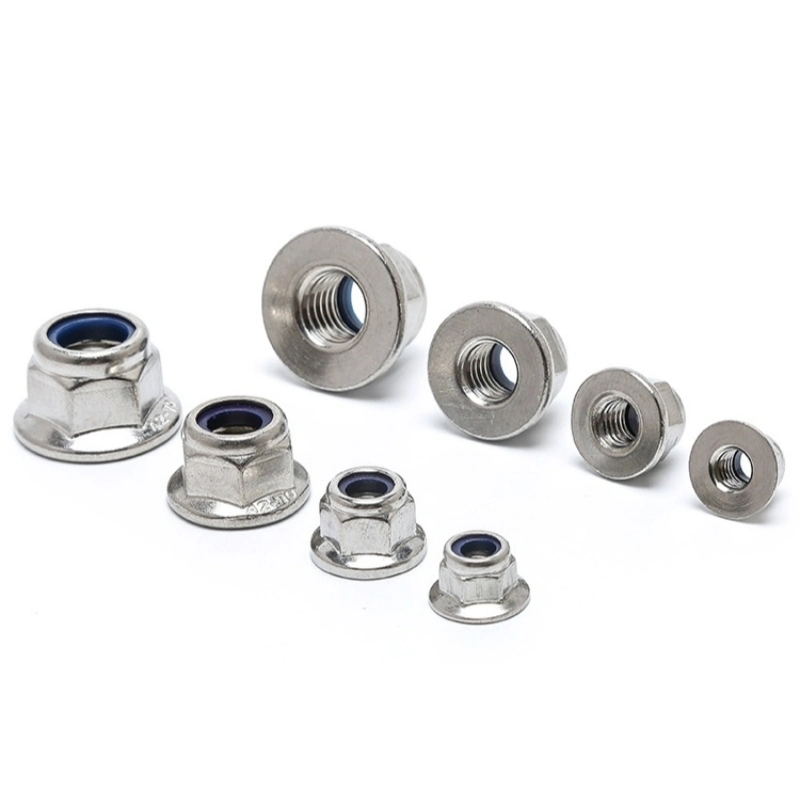 Fingerboard Stainless Steel Galvanized Non Slip Nylon Lock Hex Flange Nylon Insert Self-Locking Nut