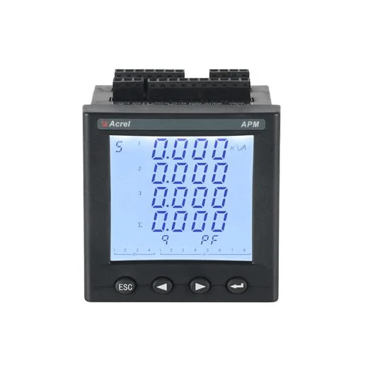 Montaje en Panel de tres fases Acrel Medidor de potencia con clase 0.5S 690V Medidor de potencia con el Soe del medidor de energía con pantalla LCD APM800