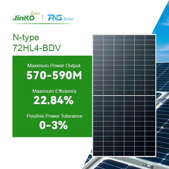 Hot Sell Jinko 590W Bifacial Solar Panels Jinko 580W Tiger Neo N-Type Double Glass Bif PV Module