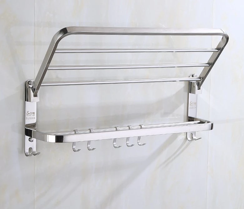 Accesorios de Baño Juego de Ducha Acero inoxidable Doble estante toallero Rack