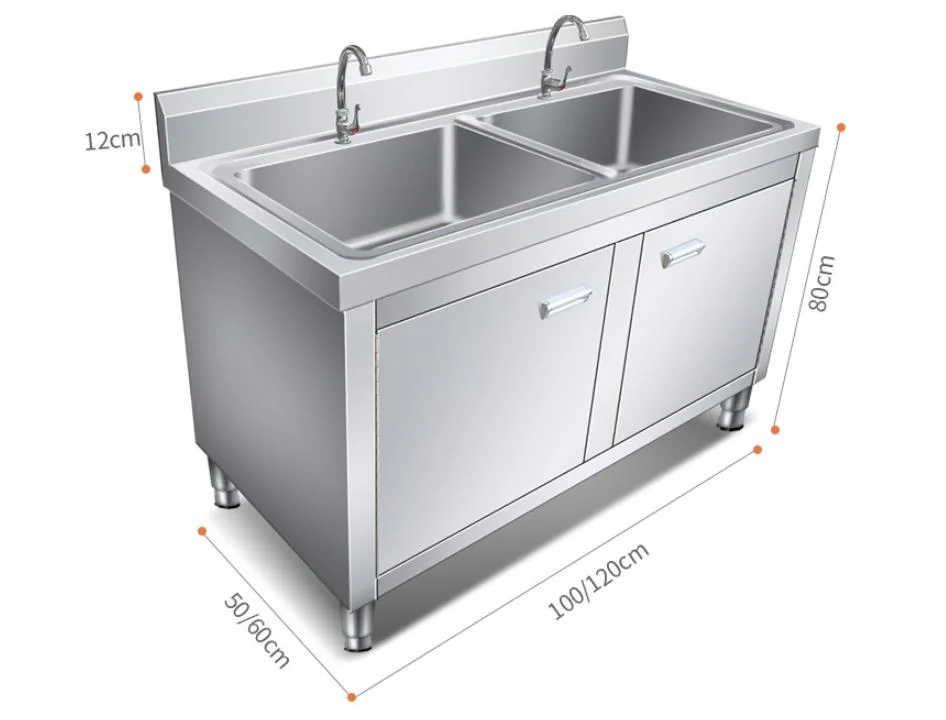 Modular Two Doors Storage Stainless Steel Kitchen Cabinet with Washing Sink