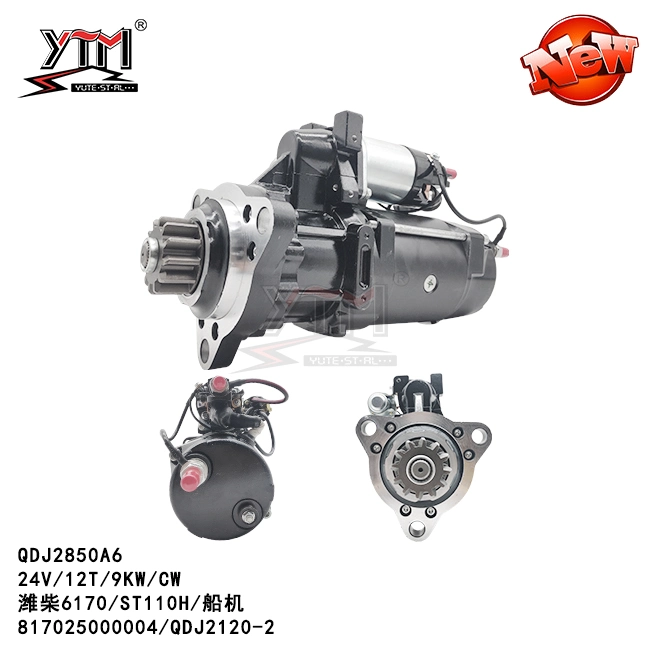 Ytm Starter Motor Qdj2850A6 - 24V/12t/9kw/Cw Same as Original Engine Parts for OE 817025000004/Qdj2120-2