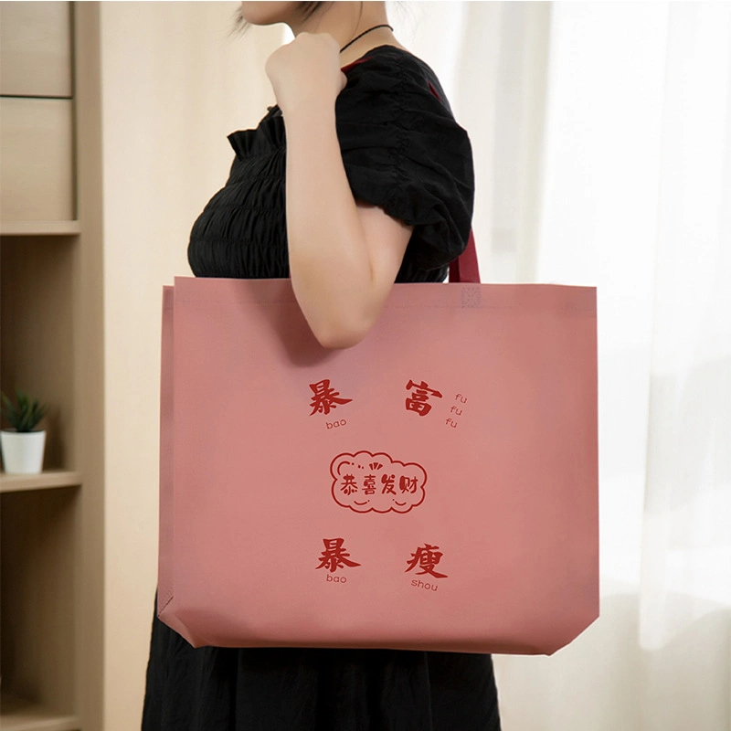 2023 Latest Fashion Simple Non-Woven Packaging Bags Custom Blue Shopping Recyclable Tote Bag