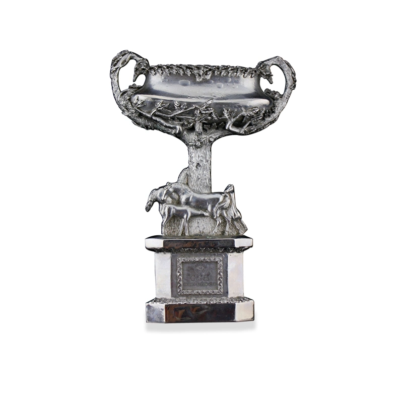 Original Factory Produces Wholesale/Supplier Custom Designed High quality/High cost performance Sports Competitions Football Basketball Golf Esports Zinc Alloy CNC Fine Carved Silver Trophies