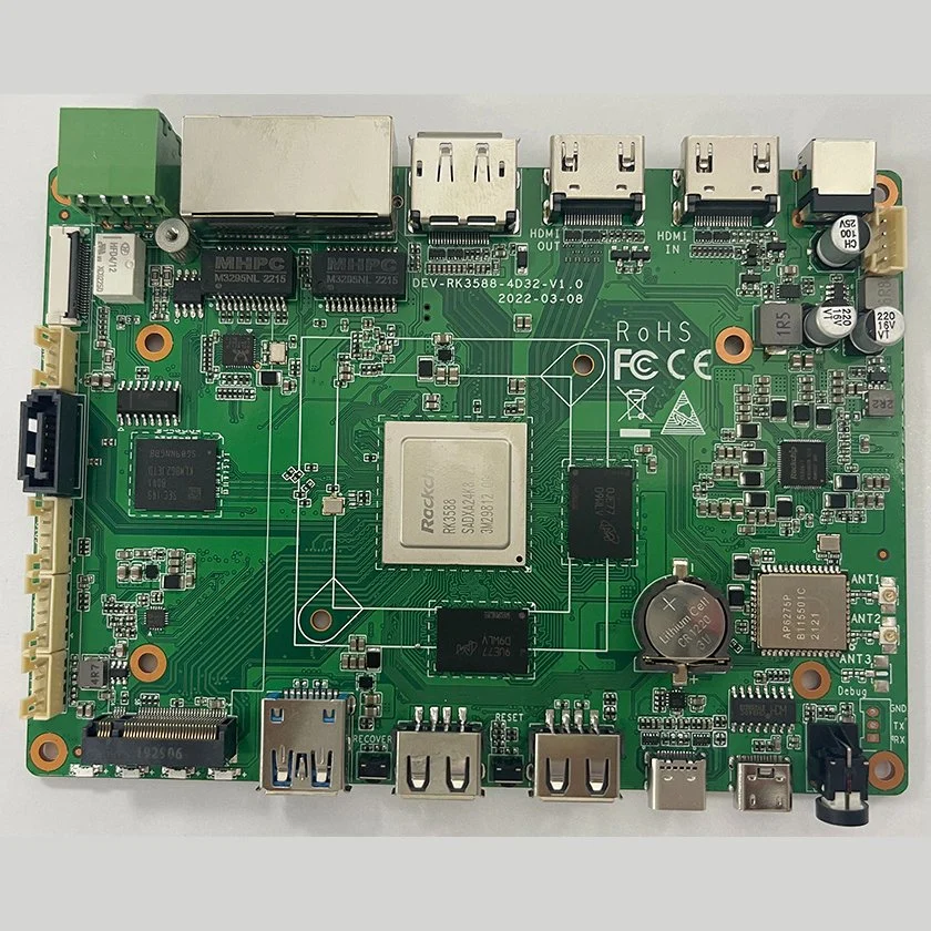 ODM OEM MARCAÇÃO resolução 8K/4K USB/HDMI Bluetooth WiFi 4/8/16 GB de RAM 16/32/64/128 GB ROM 12 Android SO Rockchip Rk3588 Single Board Computer