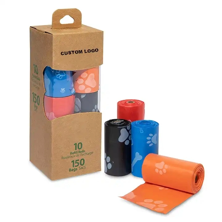 Pet Trash Sorting Custom Package Colorful Printing Dog Waste Poop Bag Roll