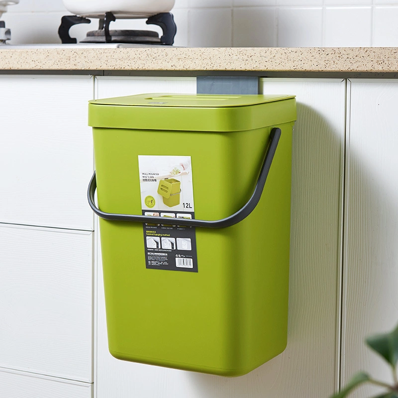 Wholesale/Supplier Simplicity Wall Mounted Waste Bin with Slide Open Kitchen Hanging Trash Bin Waterproof PP ABS