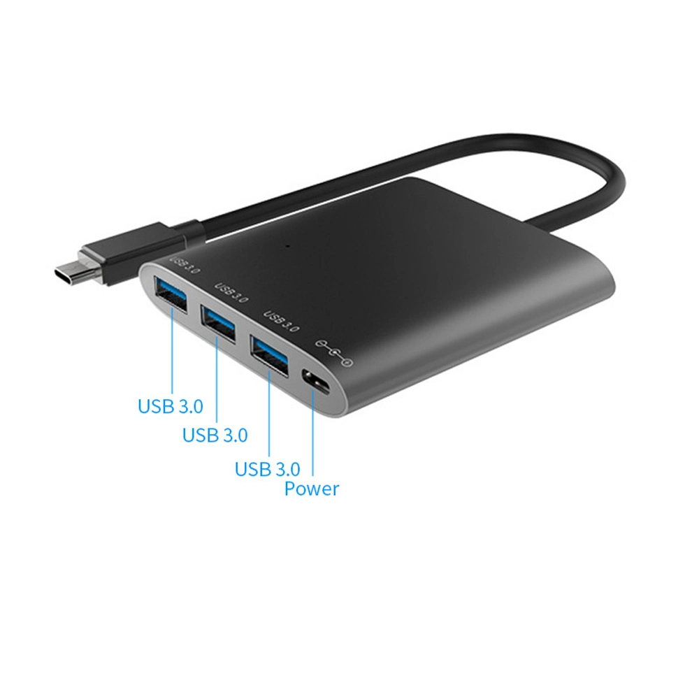 UHP3401 4 ports USB-C PD en amont moyeu en aluminium