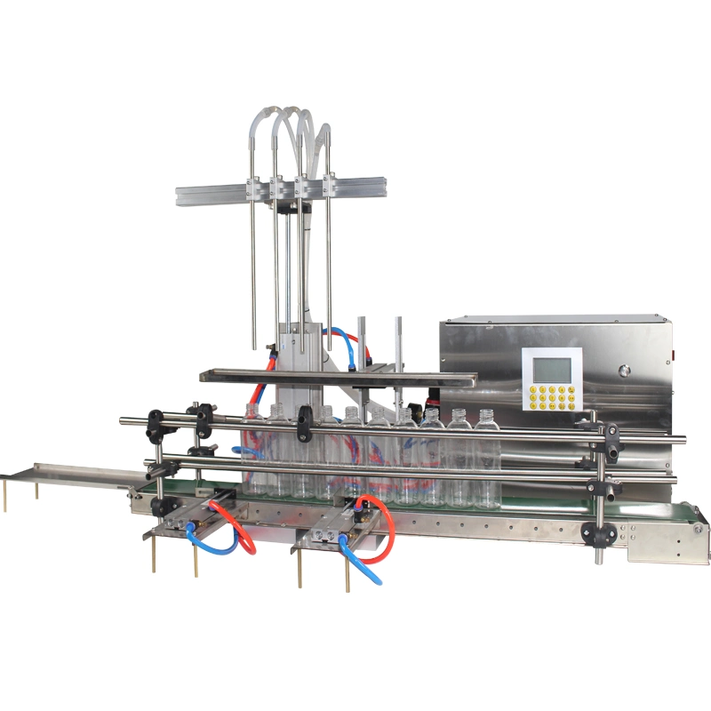 Machine de remplissage automatique de bouteilles d'eau, de vin, de savon, de sirop, d'aérosol oral, de jus, de spray, d'alcool, de débordement, de déodorant, de vinaigre, de pesticides, d'engrais et de liquide effervescent.