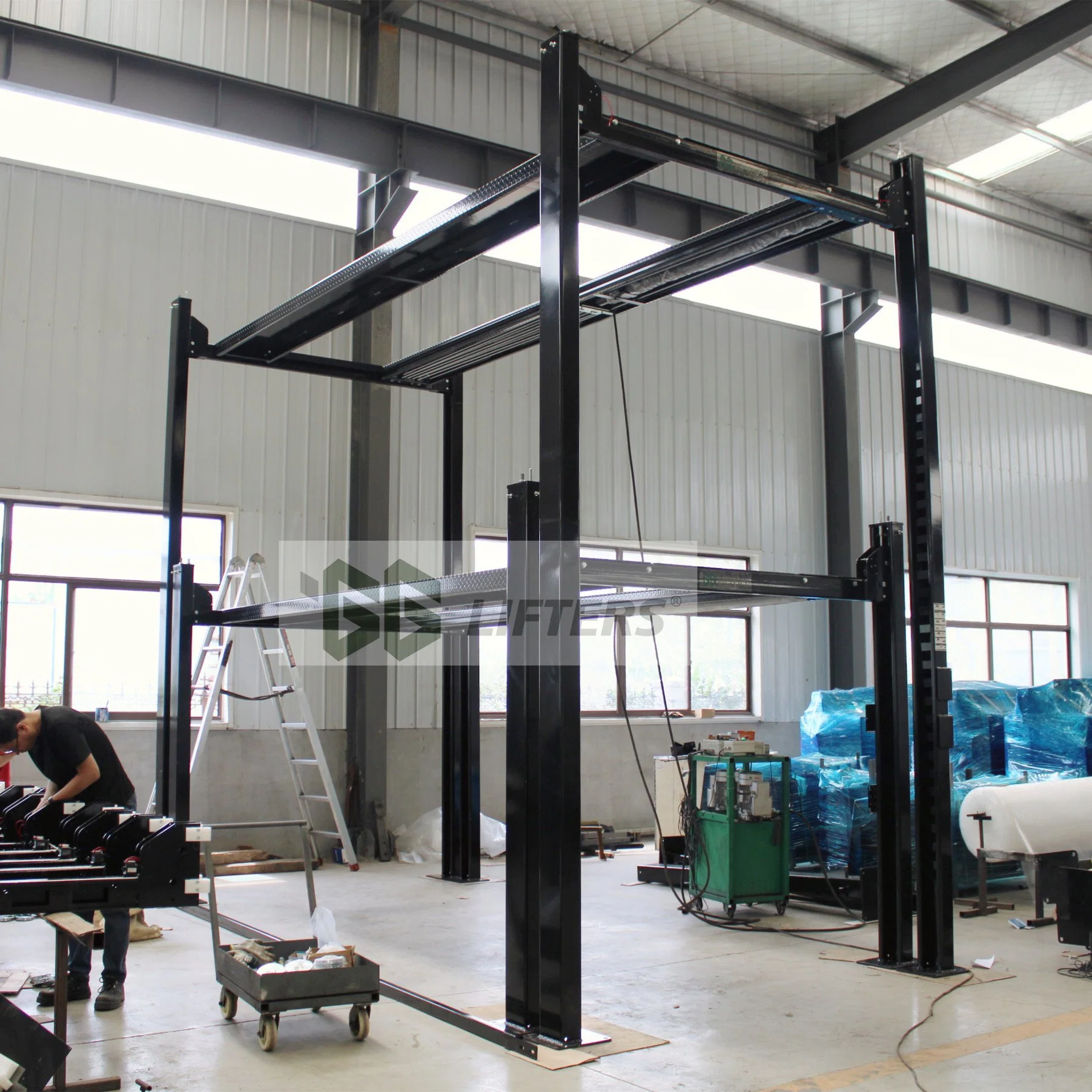 Multilevel 4 Post Car Storage Parking Lift System