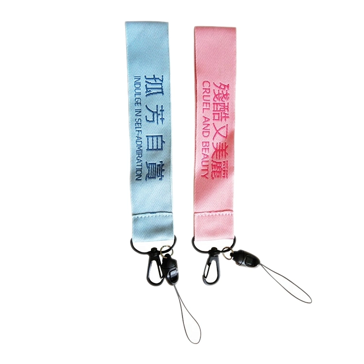 Custom Short Style Polyester Strap Printed Design Fabric Lanyard Badge Holder