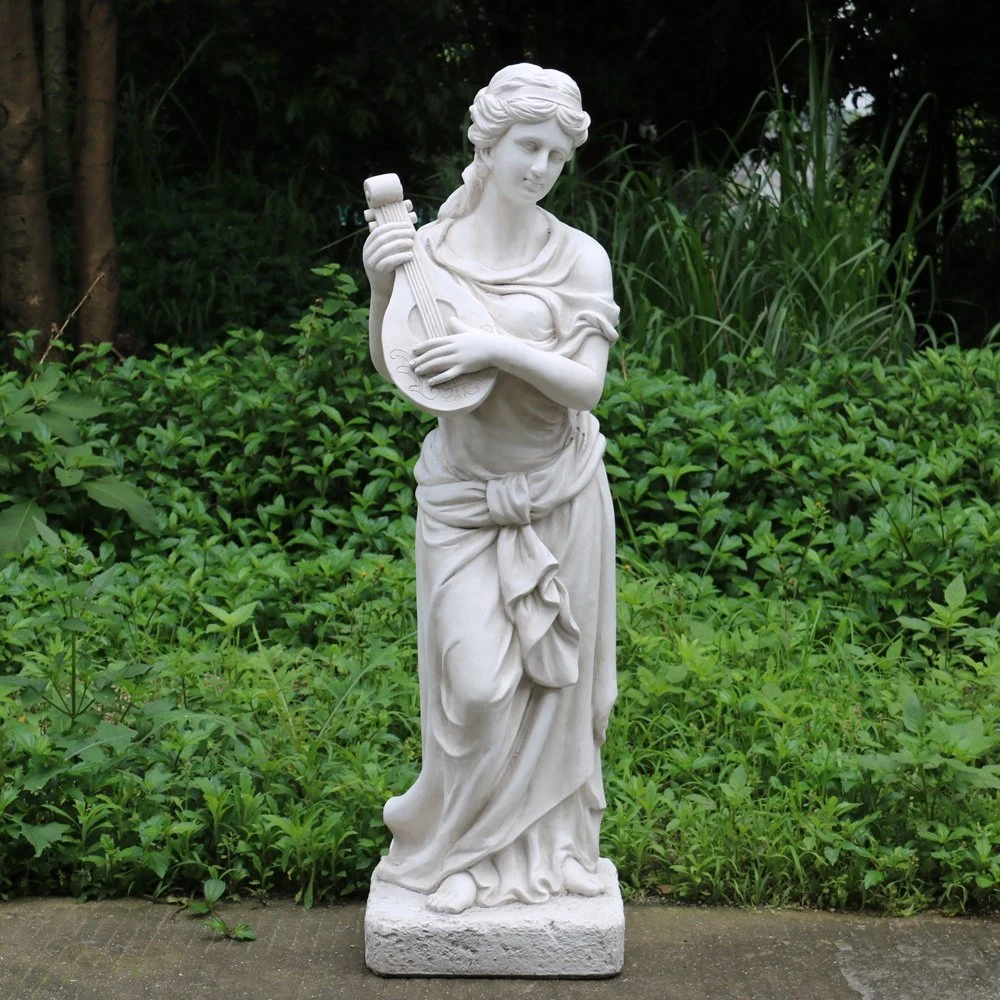 Mansion Courtyard Décoration Marbre chemin femelle Statue grandeur nature