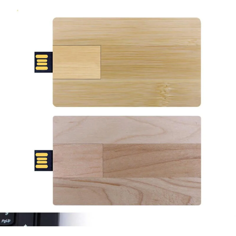 Bamboo&Maple Material Custom Logo Promotional Credit Card USB