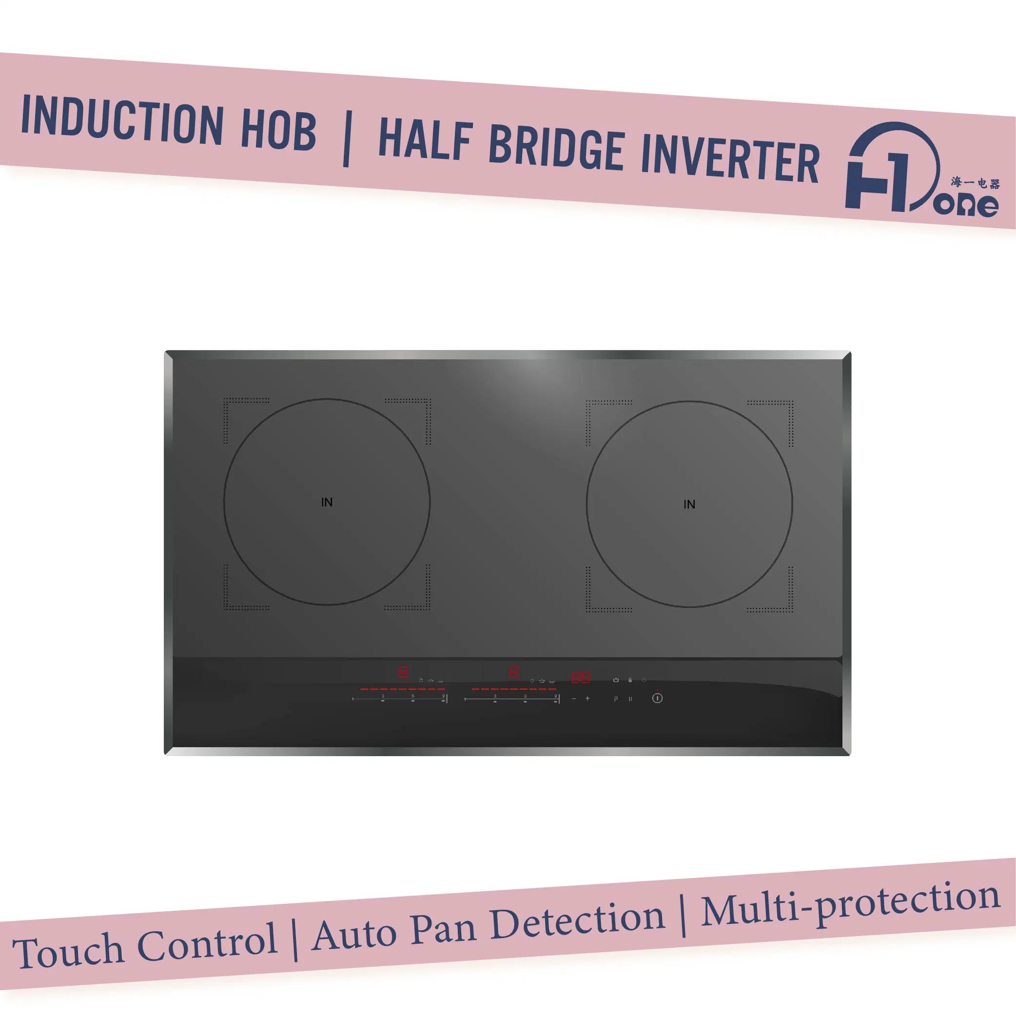 Double Induction Cooktop Plate Electric Kitchen 2 Burner with Overheating Protection