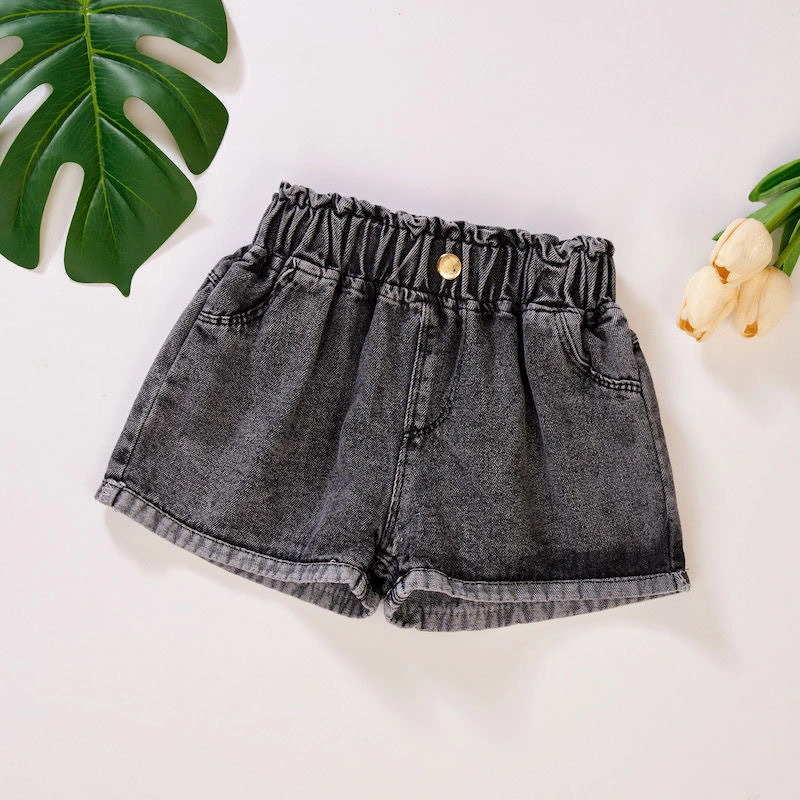 2023 Girls' Denim Shorts Youth Girls' Summer Shorts Children's Love Clothes Children's Jeans Youth Short