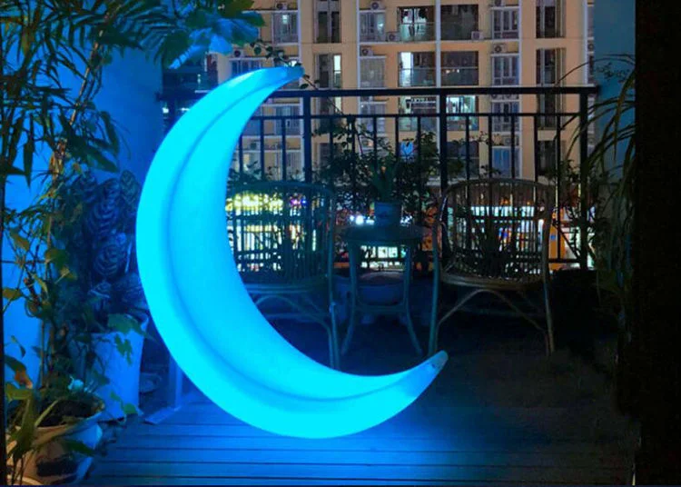 Presidente de la luna iluminada Muebles de plástico para uso de la luz de Motif Jardín