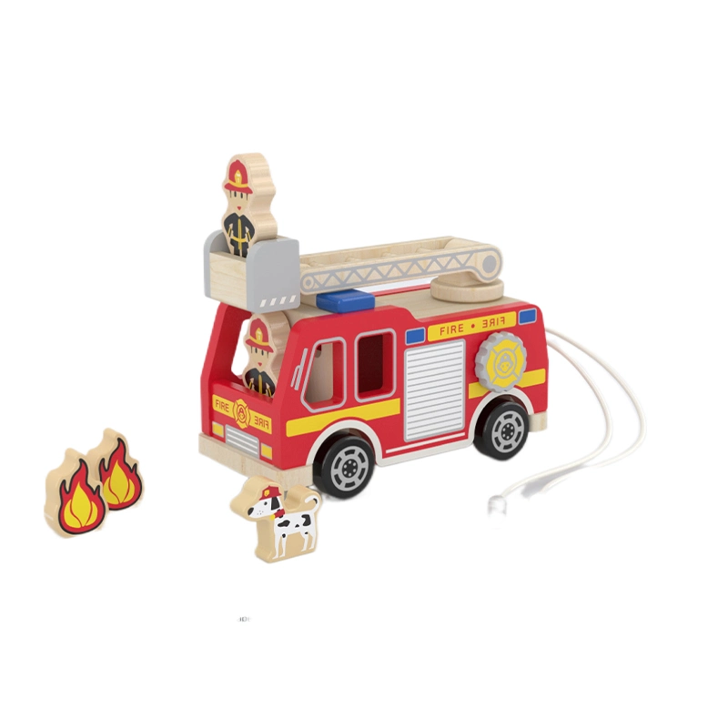 Wooden Fire Toys Fire Trucks Role Play