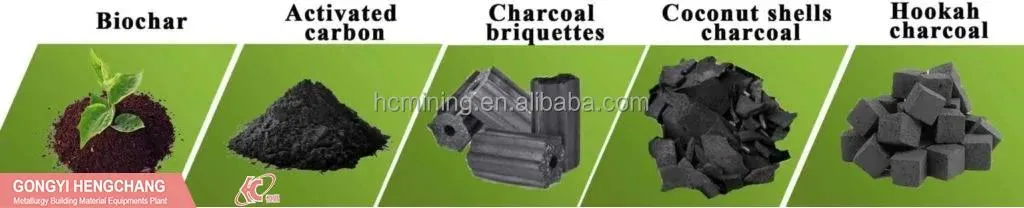 High quality/High cost performance  Coconut Shell Burning Activated Biochar Charcoal Briquette Making Machine Price