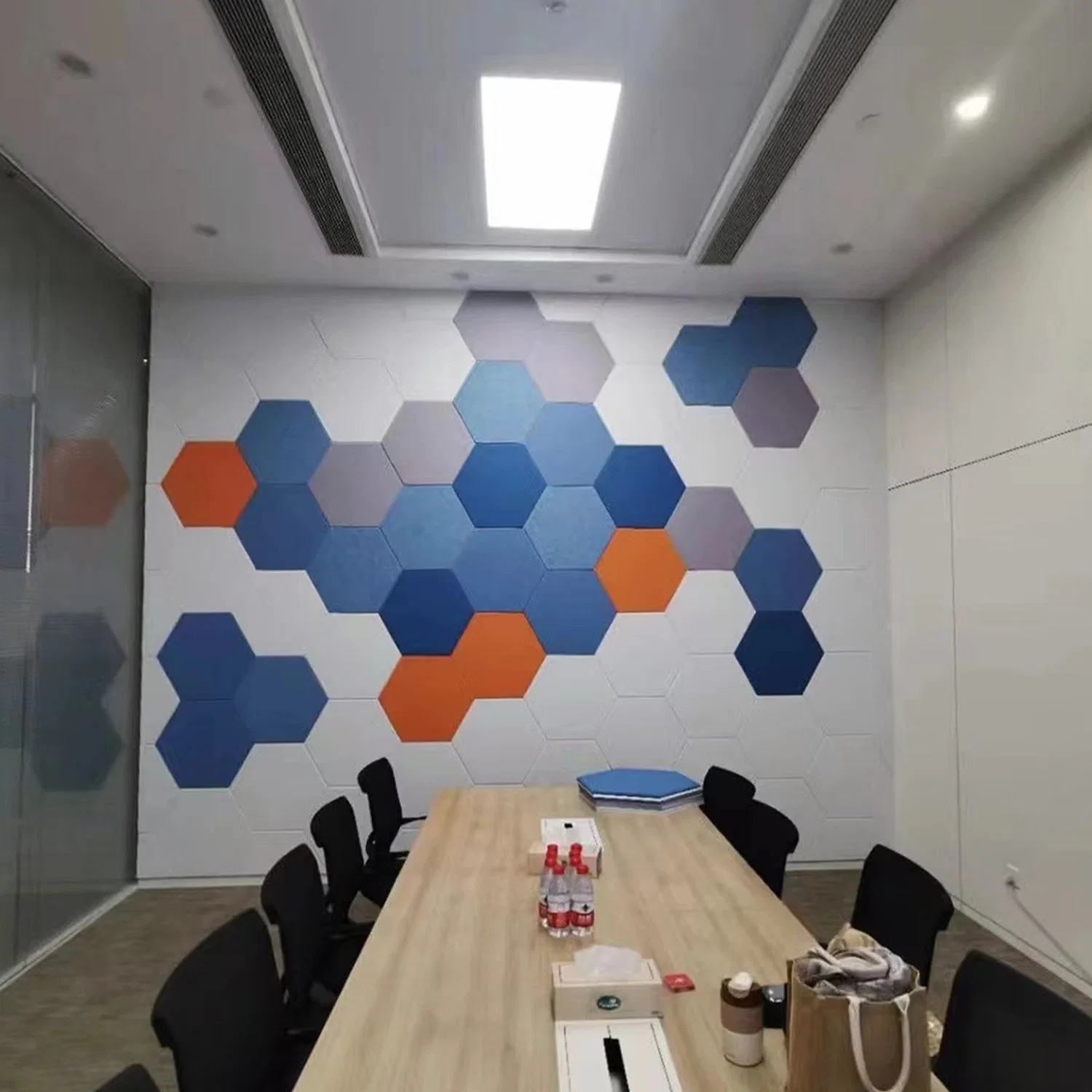 Interior Decoration Small Hexagon Polyester Acoustic Panel Sound Absorption for Office