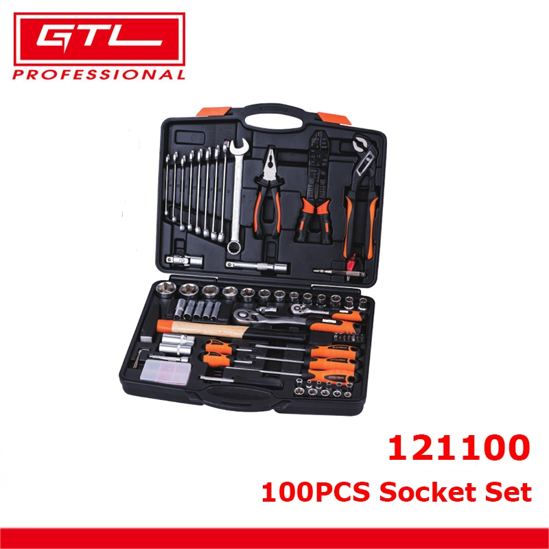 100PCS CRV Wrench Socket Tool Set for Mechanic and Household Maintenance (121100)