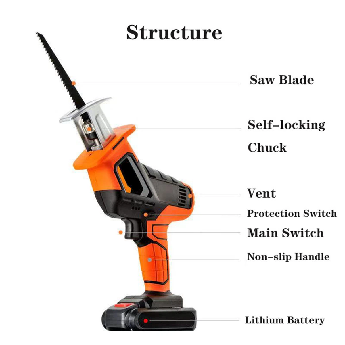 Cordless 1V Electric 10 Inch Power Tool Brushless 800W Mini Chainsaw