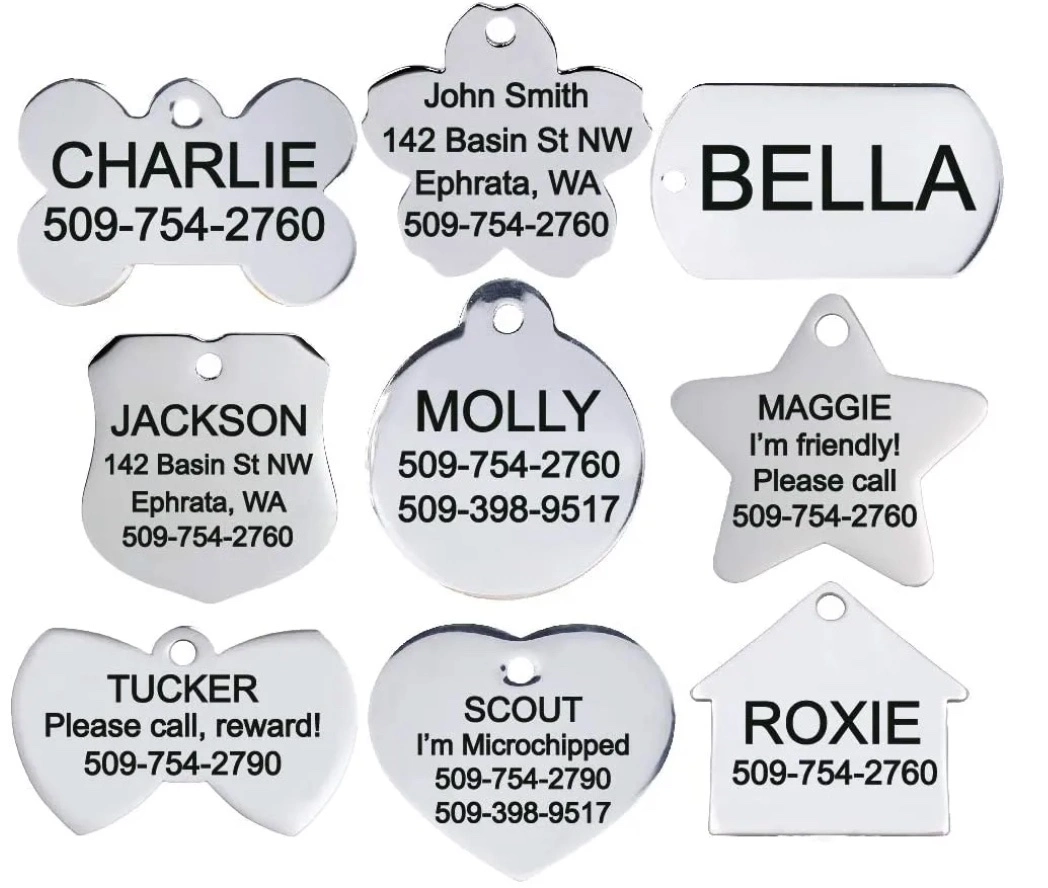 Dog ID Tags Engraved Cat Dog Name Tag Kitten Puppy Collar Accessories