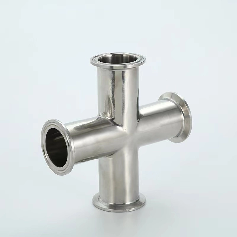 Stainless Steel Clamped Tri-Clamp Pipe Fittings Cross