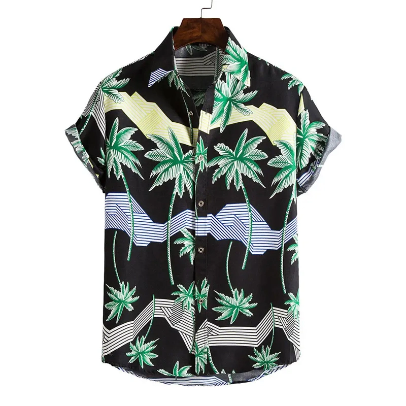 Summer Casual Short Sleeve Shirt Fashion Printed Shirt Hawaiian Holiday Shirt Men's Wear