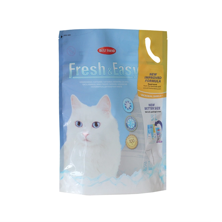 Customized Ziplock Stand up Pouch Crystal Clear Waterproof Heat Seal Cat Litter Bags Stand up Pouch