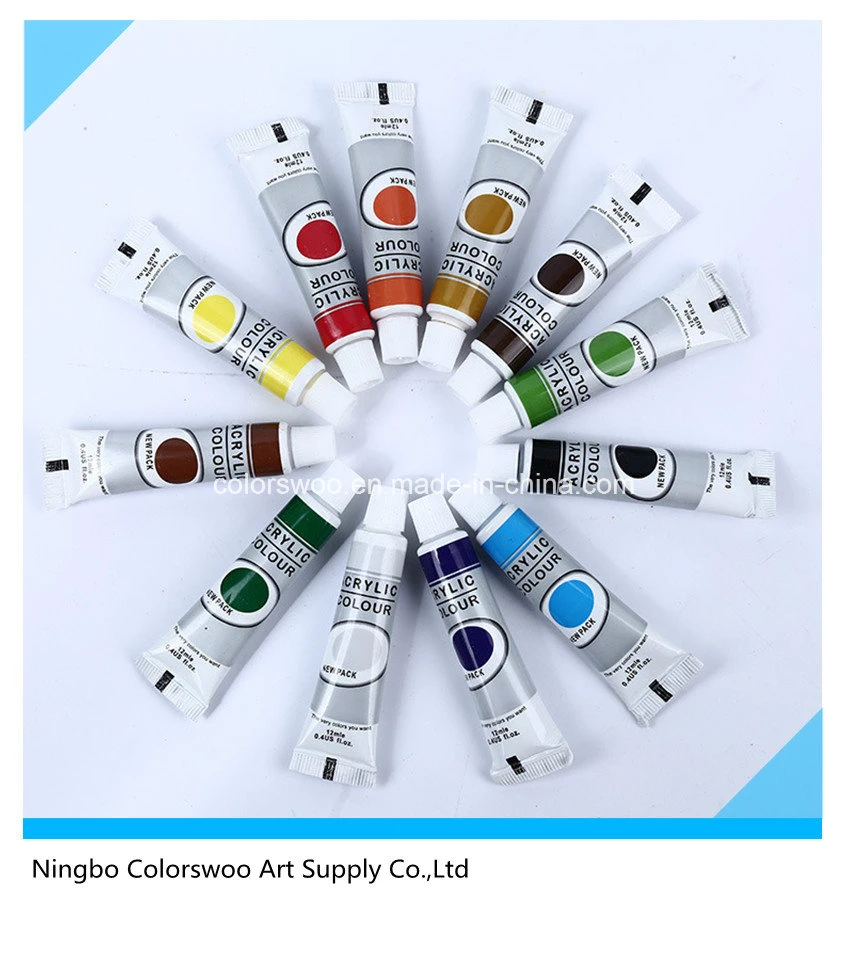 12*12ml Colors Non Toxic Oil Color Paint in Aluminium Tube for Drawing