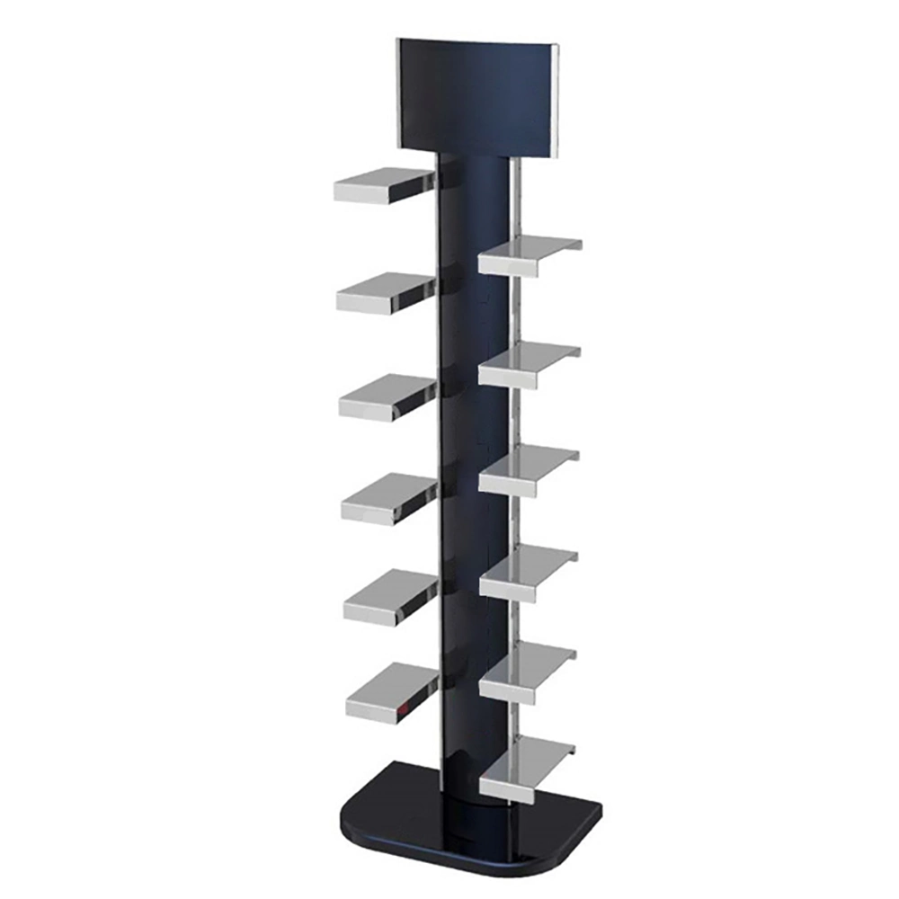 Pisos de tiendas de zapatos de doble cara de metal Soportes Pantalla de visualización de la torre de calzado Rack