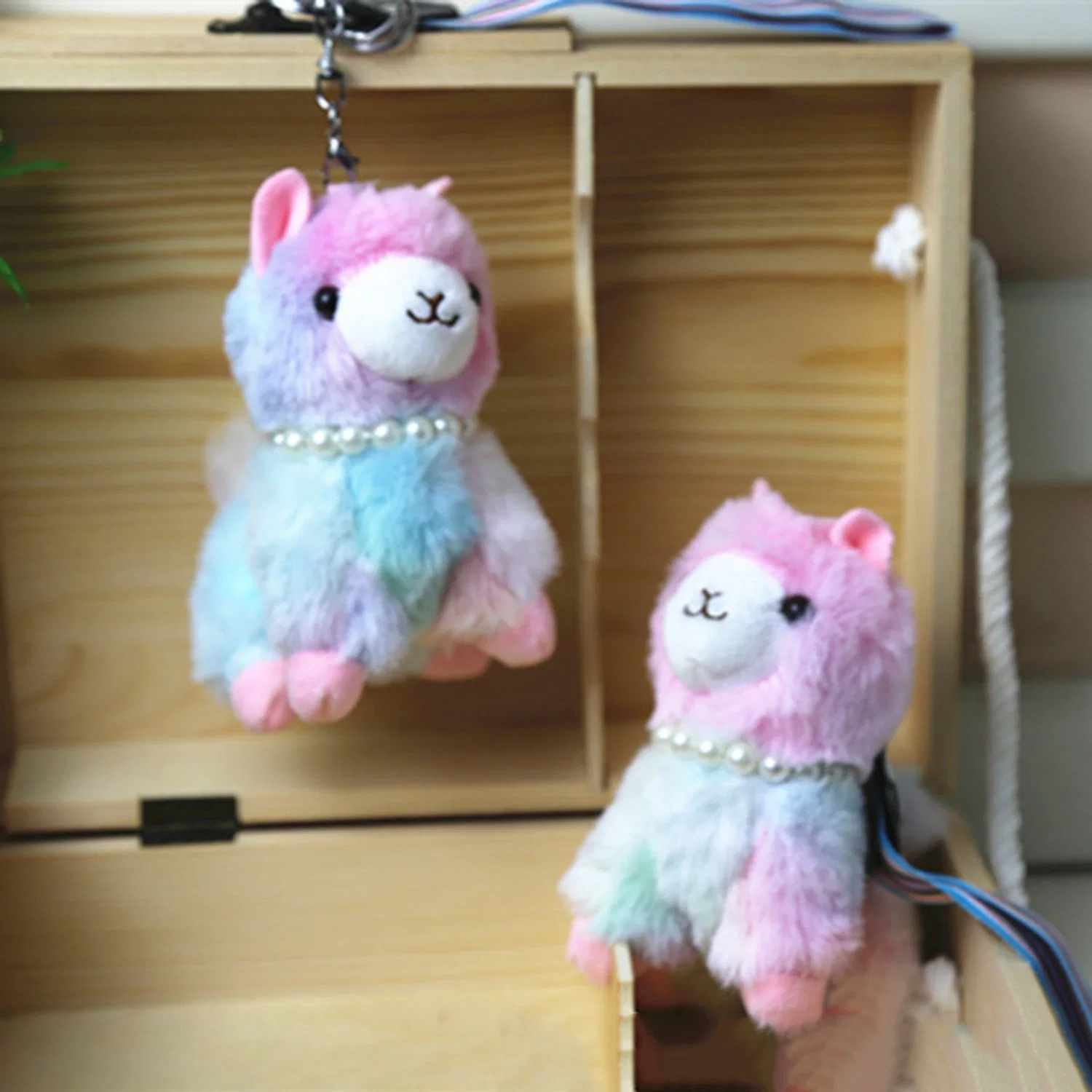 Boneco bonito Alpaca pequena boneca pendente chave peluche de bambu pendente Brinquedos para o presente para criança