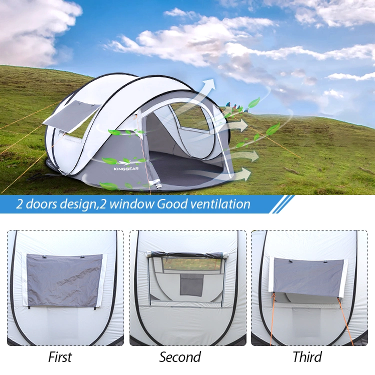 Automatic Camping Tent 3-4 Person Family Tent Instant Set up Portable Backpacking Tent