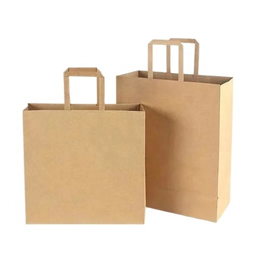 White Brown Paper Bags Flat Paper Bags Recycled Material Custom