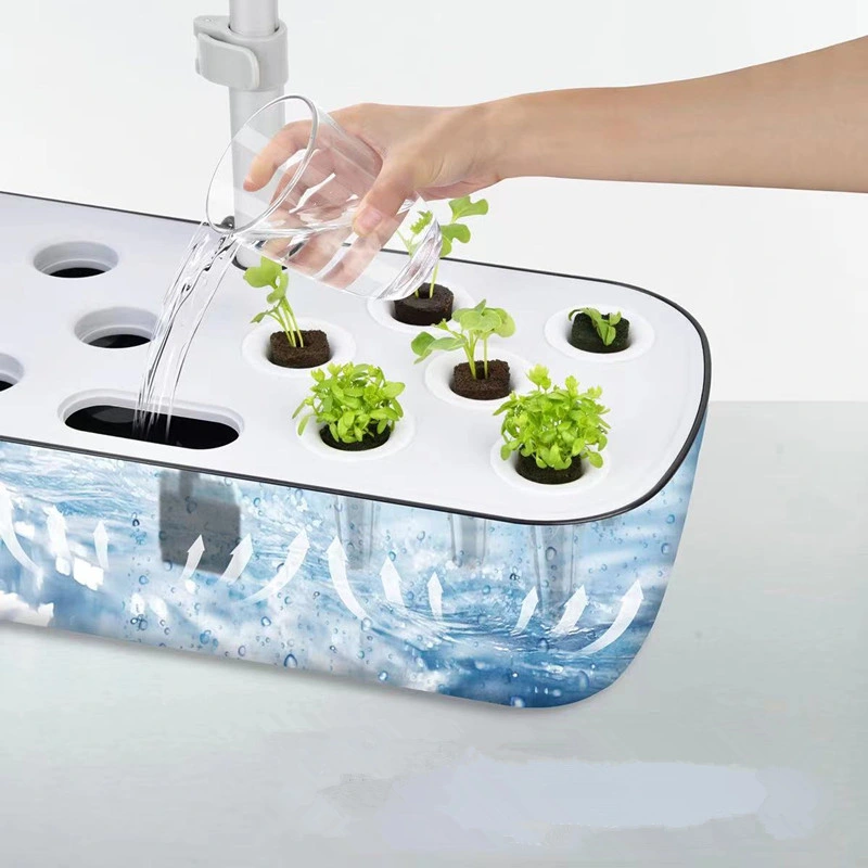 Indoor Herb Hydroponic Kit with LED Grow Light, Garden Growing System