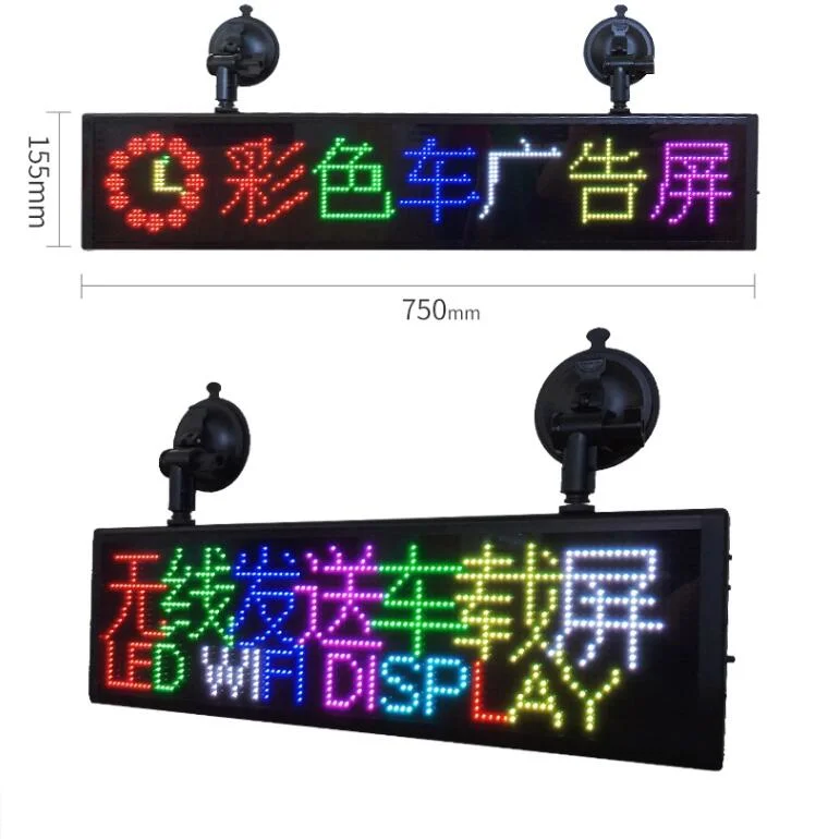 High Brightness WiFi+USB Control Full Color Programmable Car LED Display