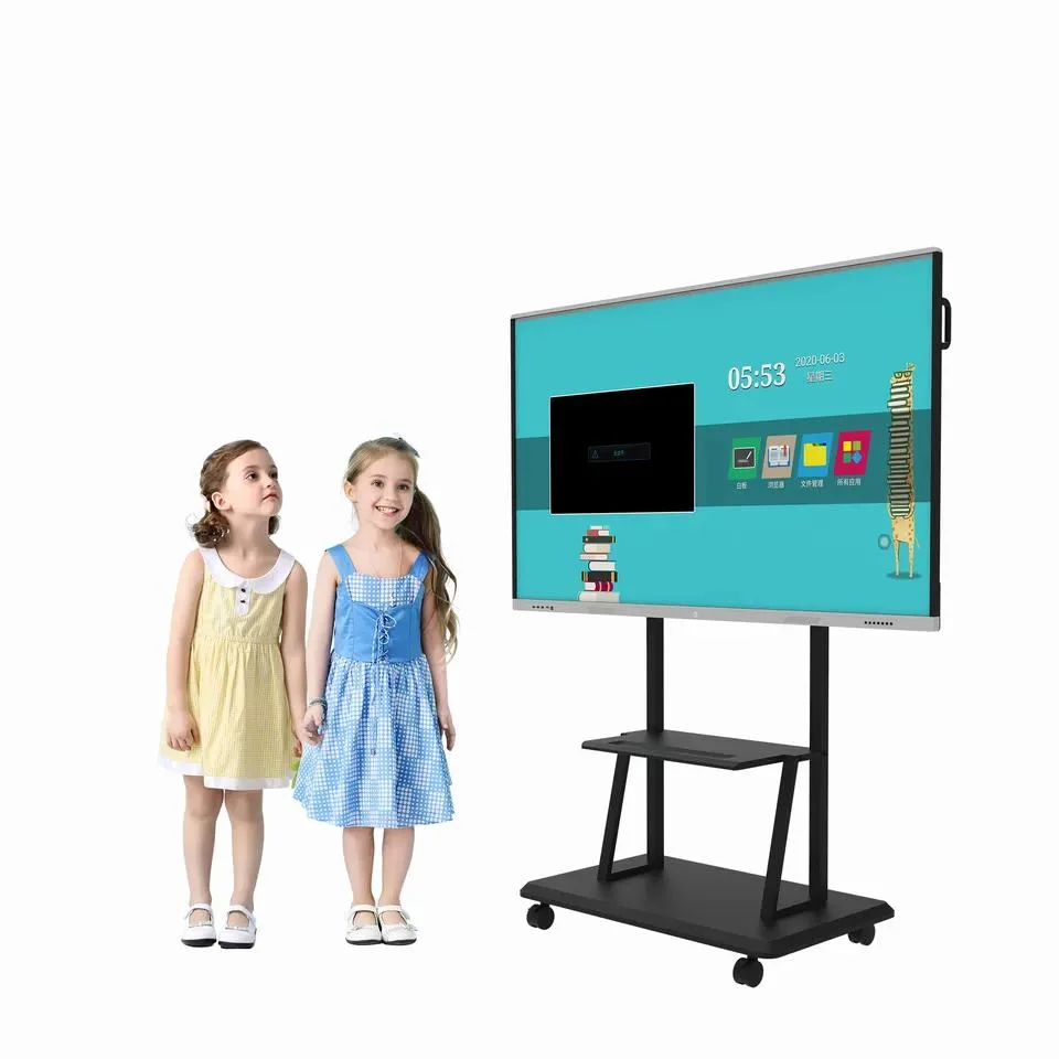 Conference HD Full Color 16: 9 TV Screen Board All-in-One Moving Indoor LCD Display for Meeting Room Movable LCD Conference TV