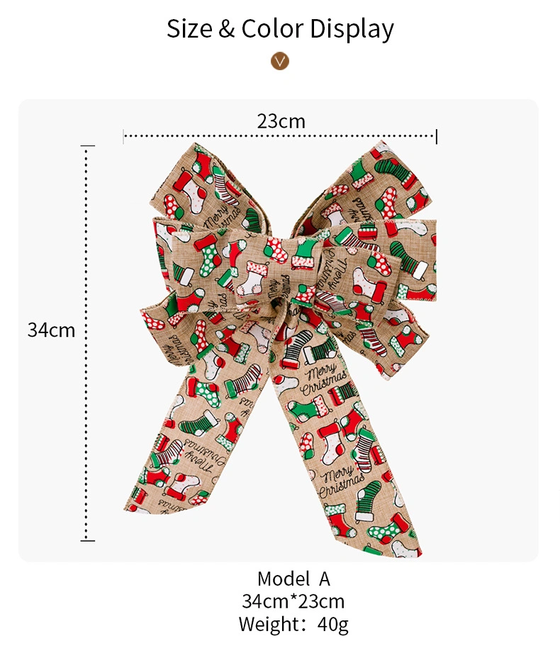 Christmas Decoration Supplies Hemp Vintage English Ribbon Bows