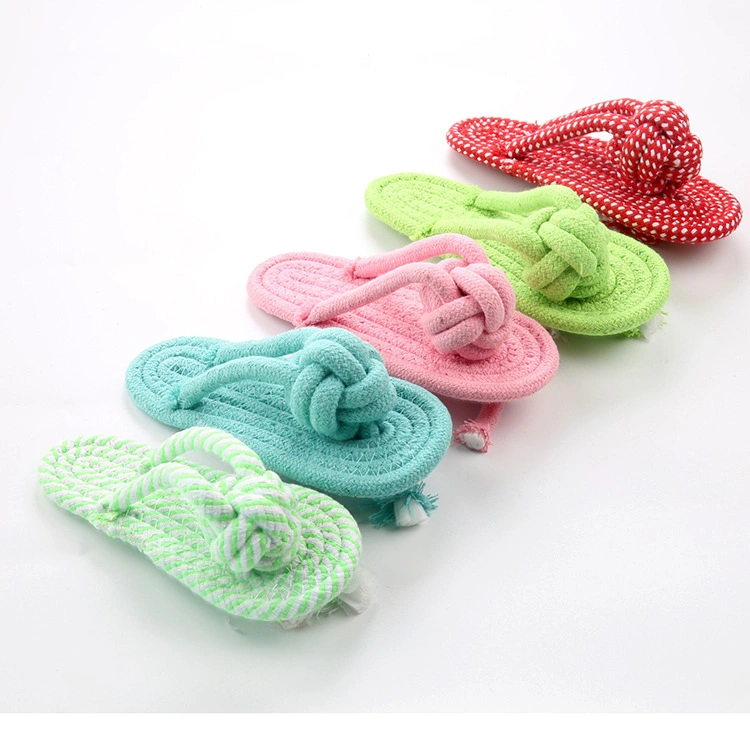 Pet Cotton Rope Slippers Toys Teeth Cleaning Dog Chew Toys